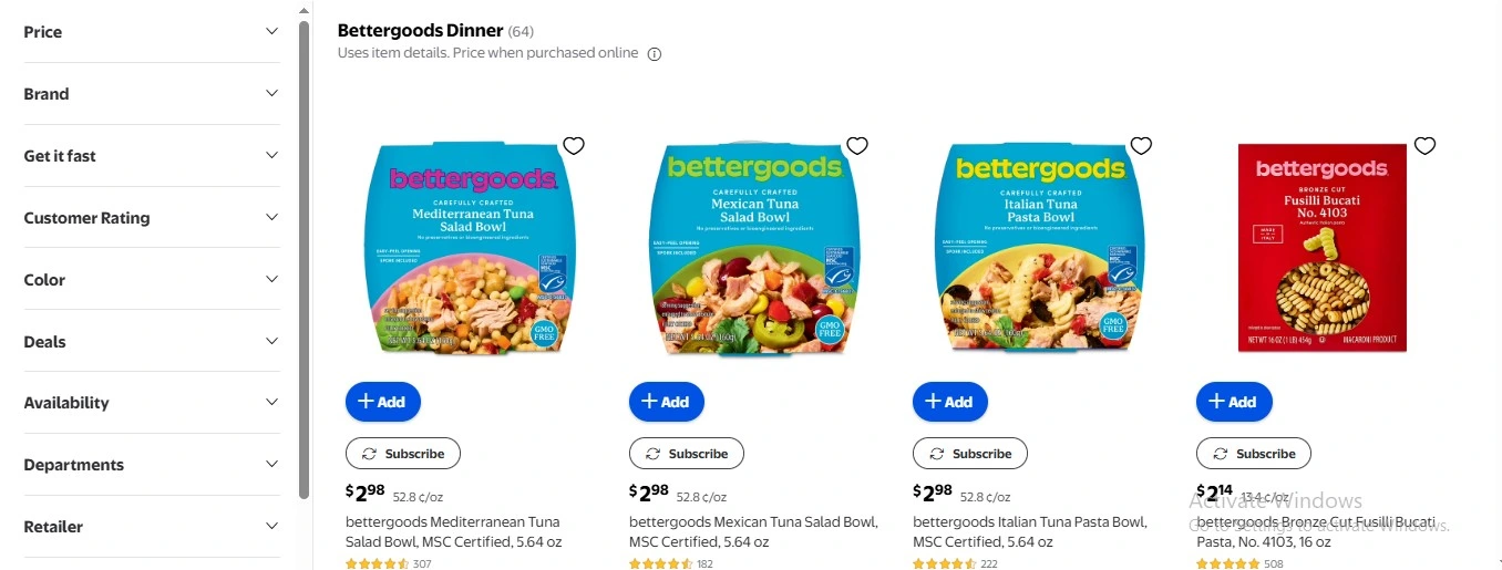 Bettergoods Walmart Private Label Brand