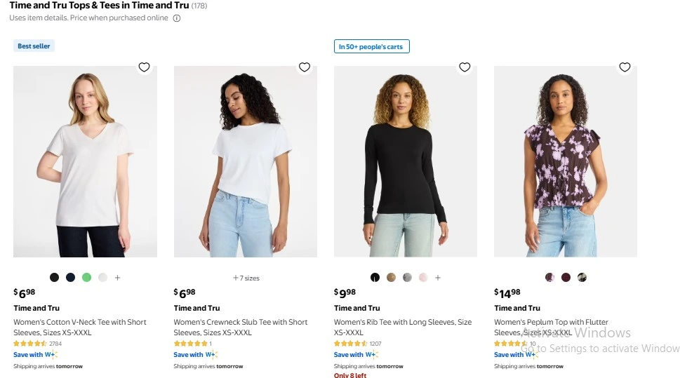 Time and Tru walmart private label brand