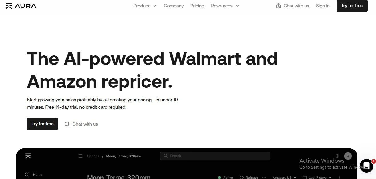 picture showing Aura an amazon repricer tool