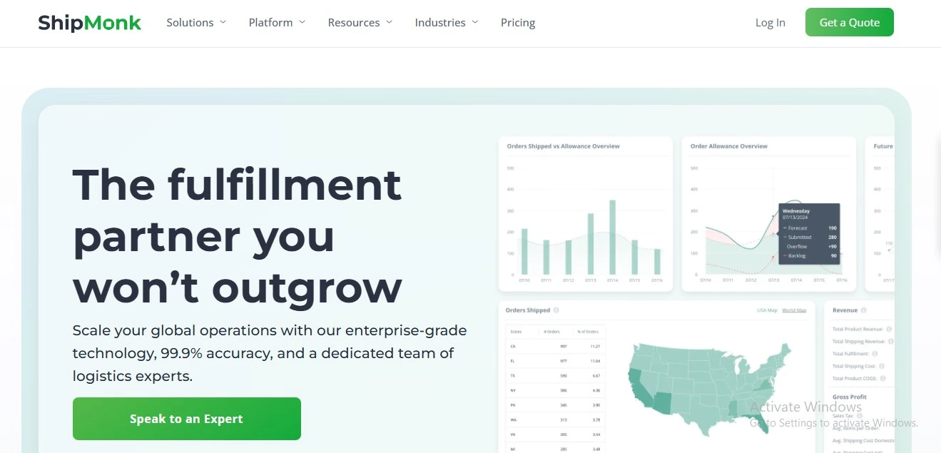 ShipMonk shopify third party logistics company